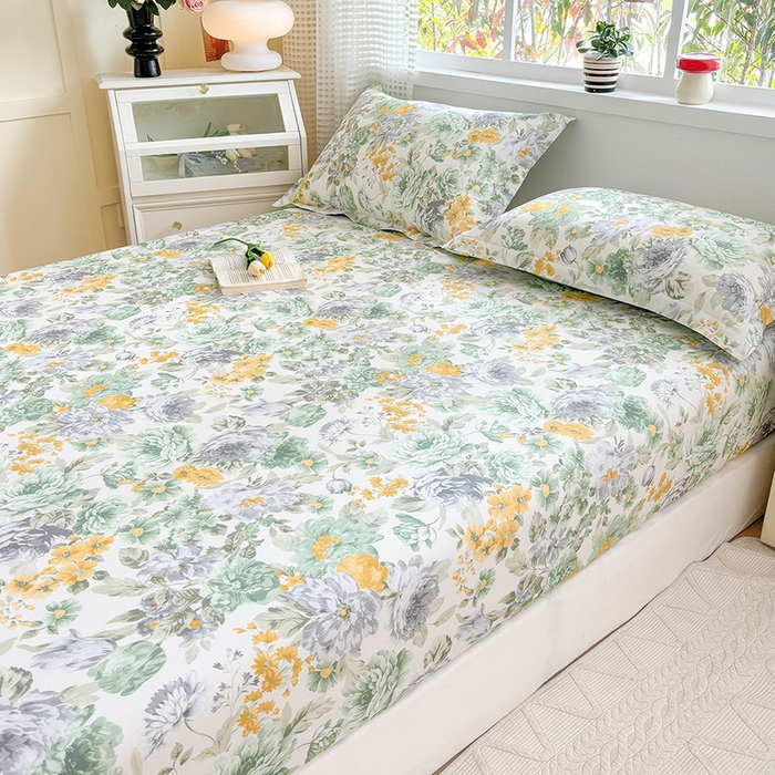 91家纺网 家纺一手货源 找家纺 元元被芯 2025新款40支13372全棉印花全棉床笠 亦语