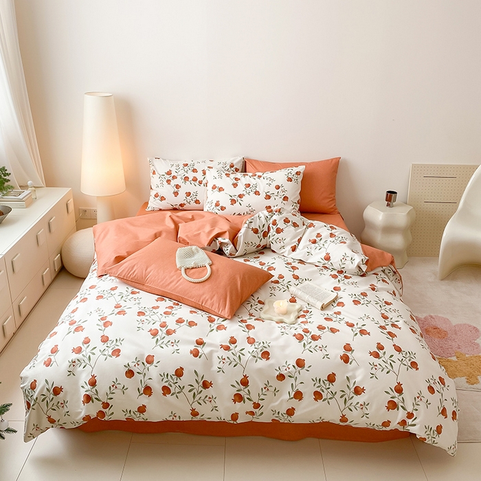 91家纺网 家纺一手货源 找家纺 慕希家纺 2025新款全棉13372印花四件套 红了石榴