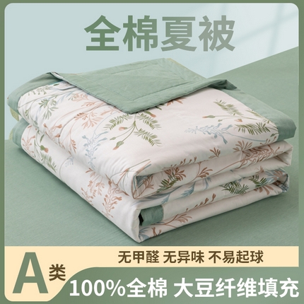 91家纺网 家纺一手货源 找家纺 鑫棉坊 2025新款A类全棉印花大豆纤维空调被大豆被 情梦莎