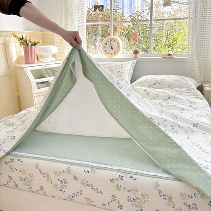 元元被芯 2025新款40支13372全棉印花全棉隐藏式夹棉被套 硕果