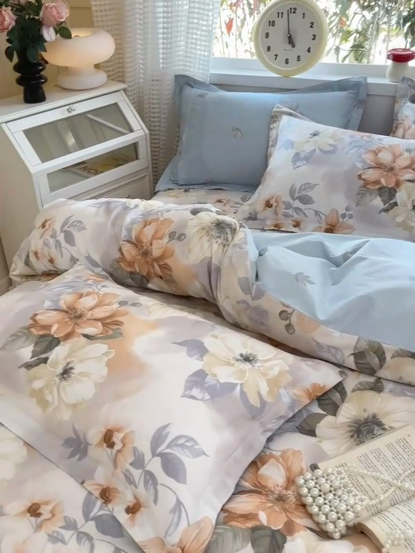 91家纺网 家纺一手货源 找家纺 元元被芯 2025新款40支13372全棉印花全棉四件套 梦湘