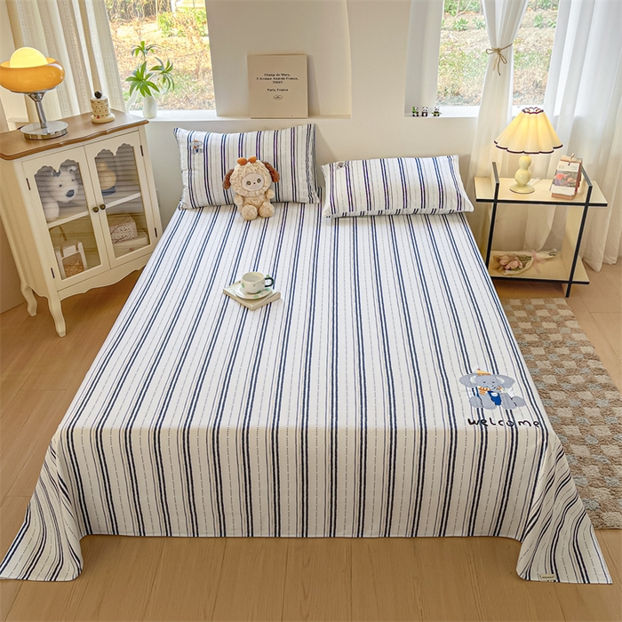 91家纺网 家纺一手货源 找家纺 笙意家纺2025新款全棉老粗布单品单床单 胡里奥-兰