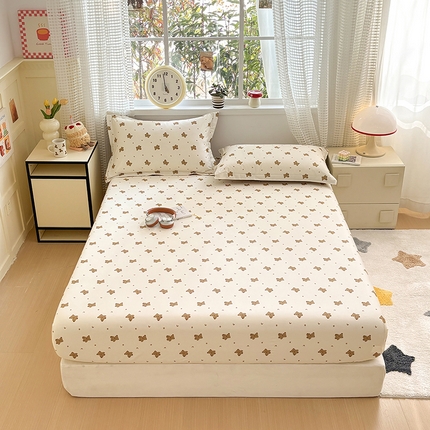 元元被芯 2025新款40支13372全棉印花全棉床笠 熊尼