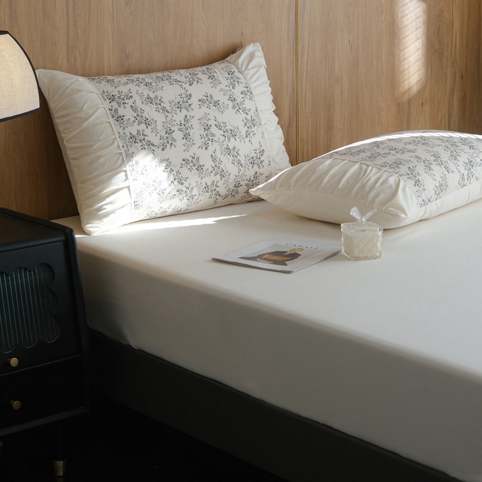 91家纺网 家纺一手货源 找家纺 布可家纺 2025新款A类法式清新褶皱印花四件套 椿山恋