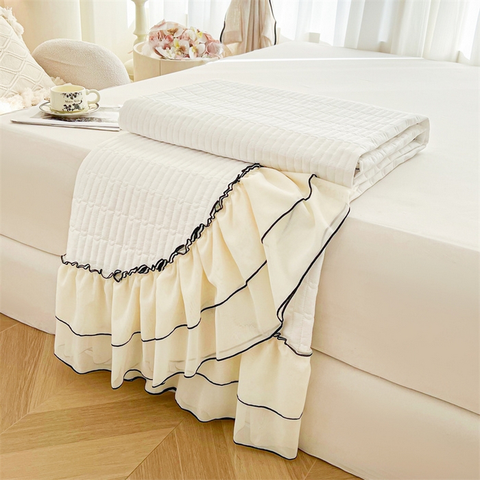 91家纺网 家纺一手货源 找家纺 虹星家纺 2025年新款全棉床盖四件套-花影倾梦 花影倾梦-云朵白