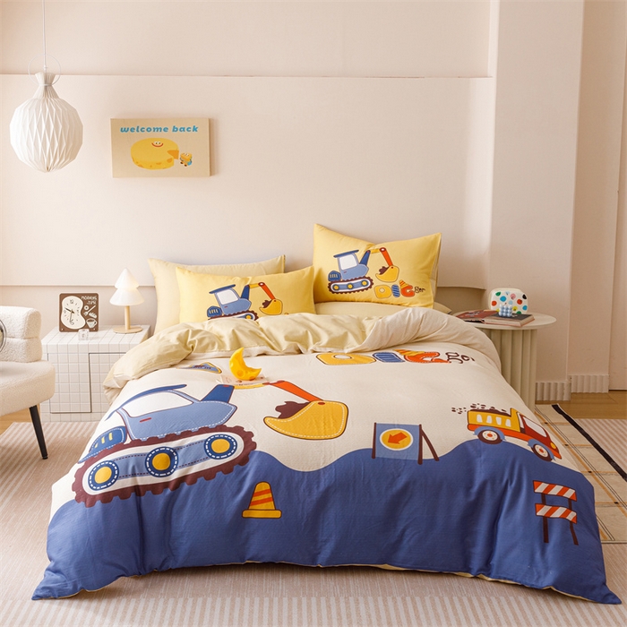 91家纺网 家纺一手货源 找家纺 馨语家居 2025新款全棉双层纱四件套 积木世界