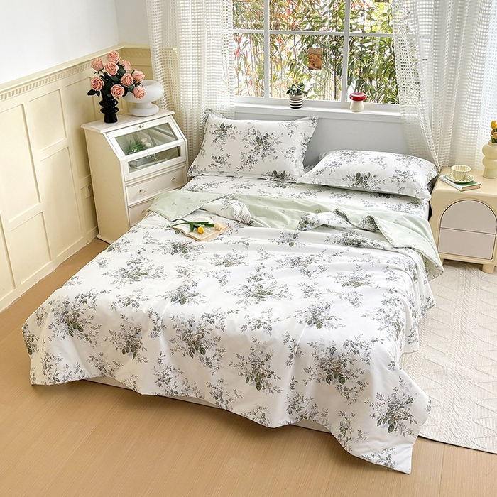 91家纺网 家纺一手货源 找家纺 元元被芯 2025新款40支13372全棉印花夏被四件套 若萱