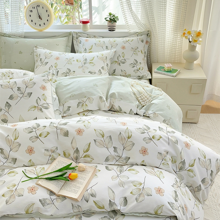 91家纺网 家纺一手货源 找家纺 元元被芯 2025新款40支13372全棉印花全棉被套 春溪