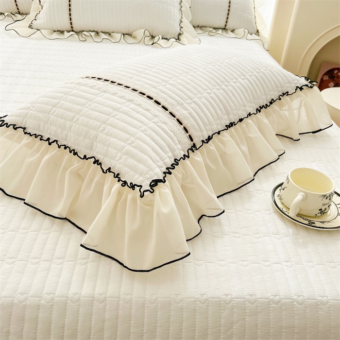 91家纺网 家纺一手货源 找家纺 虹星家纺 2025年新款全棉床盖四件套-花影倾梦 花影倾梦-云朵白