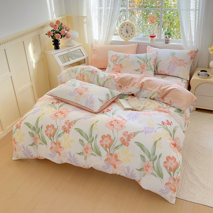 91家纺网 家纺一手货源 找家纺 元元被芯 2025新款40支13372全棉印花全棉隐藏式夹棉被套 半夏