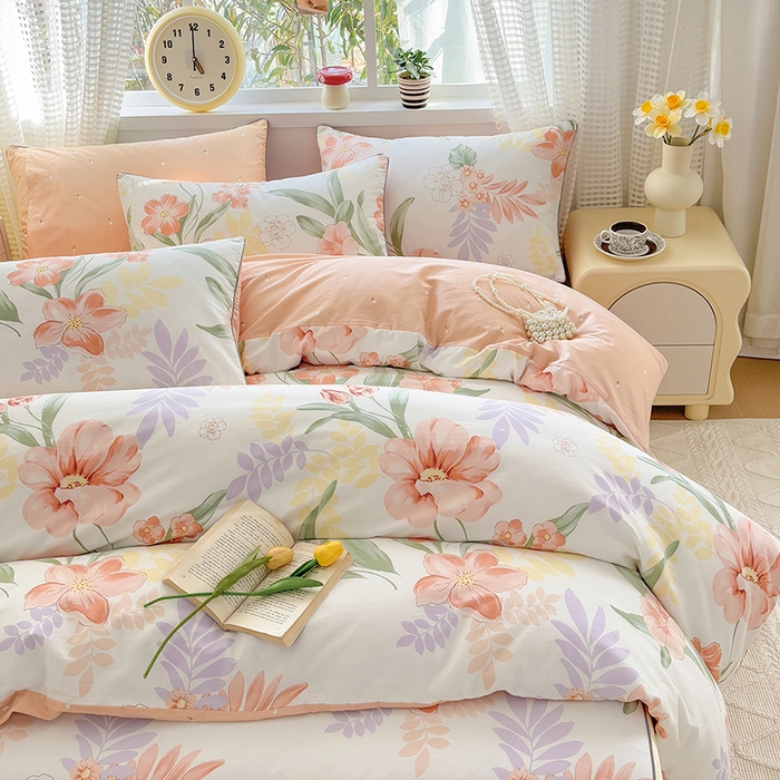 91家纺网 家纺一手货源 找家纺 元元被芯 2025新款40支13372全棉印花全棉隐藏式夹棉被套 半夏