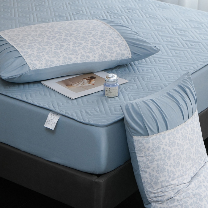 91家纺网 家纺一手货源 找家纺 布可家纺 2025新款A类法式清新褶皱印花四件套 玫瑰予你