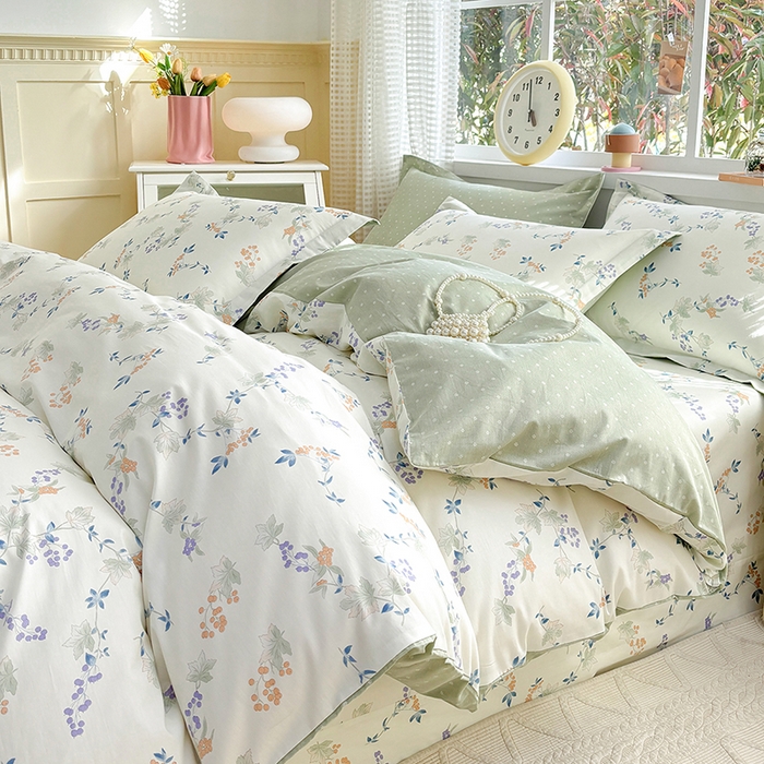 91家纺网 家纺一手货源 找家纺 元元被芯 2025新款40支13372全棉印花全棉三件套 硕果