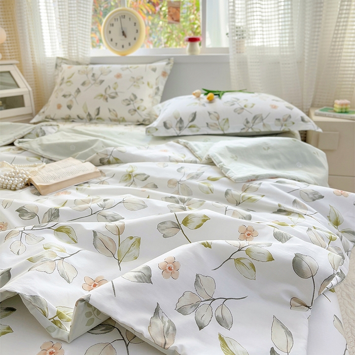 91家纺网 家纺一手货源 找家纺 元元被芯 2025新款40支13372全棉印花夏被四件套 春溪