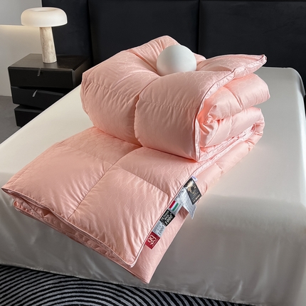 静若居羽绒被壳 2025新款全棉双层提提花不跑被超服帖鹅绒被 西西里粉玉