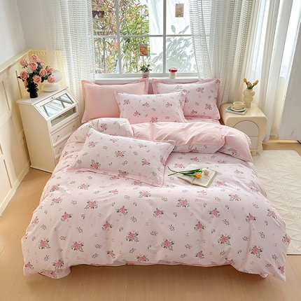 元元被芯 2025新款40支13372全棉印花全棉四件套 诗雨