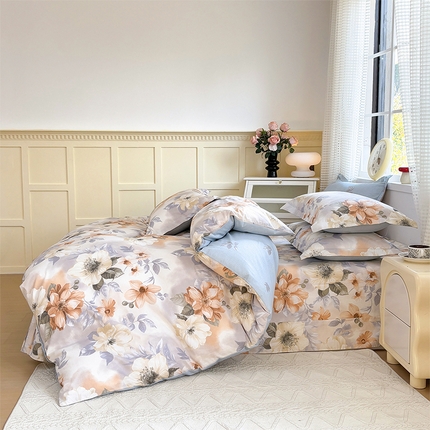 元元被芯 2025新款40支13372全棉印花全棉三件套 梦湘