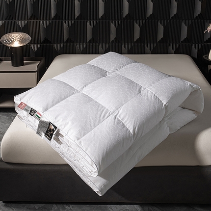 静若居羽绒被壳 2025新款全棉双层提提花不跑被超服帖鹅绒被 西西里白