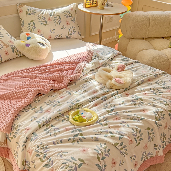 91家纺网 家纺一手货源 找家纺 梦依依 2025新款40支全棉豆豆被大豆被夏被春秋被子被芯 加微信送买家秀 轻纱漫舞