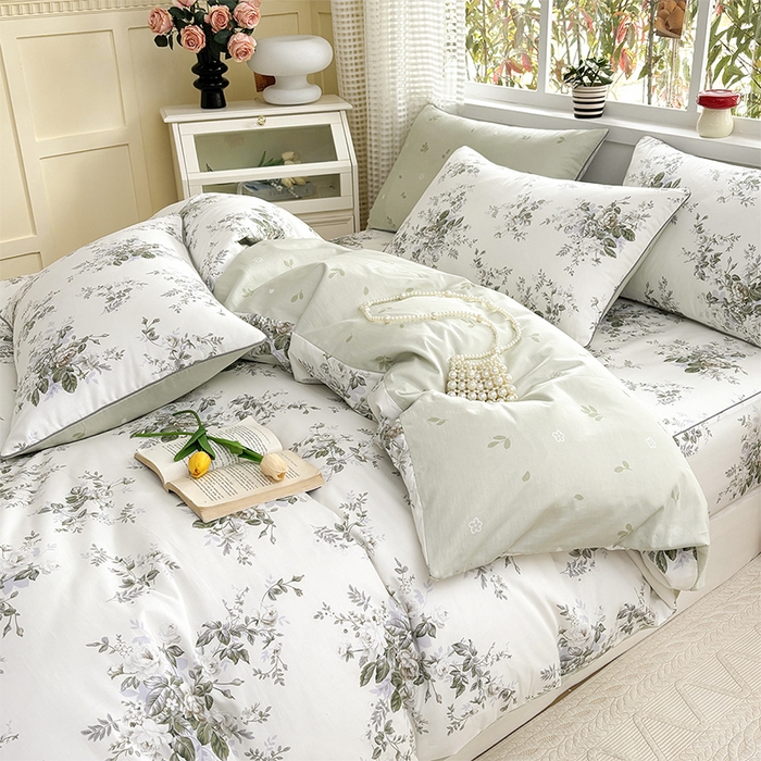 91家纺网 家纺一手货源 找家纺 元元被芯 2025新款40支13372全棉印花全棉隐藏式夹棉被套 若萱