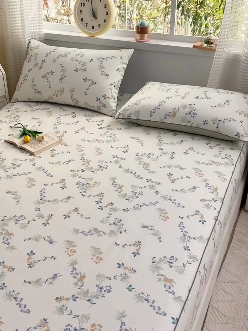 91家纺网 家纺一手货源 找家纺 元元被芯 2025新款40支13372全棉印花全棉隐藏式夹棉床笠 硕果