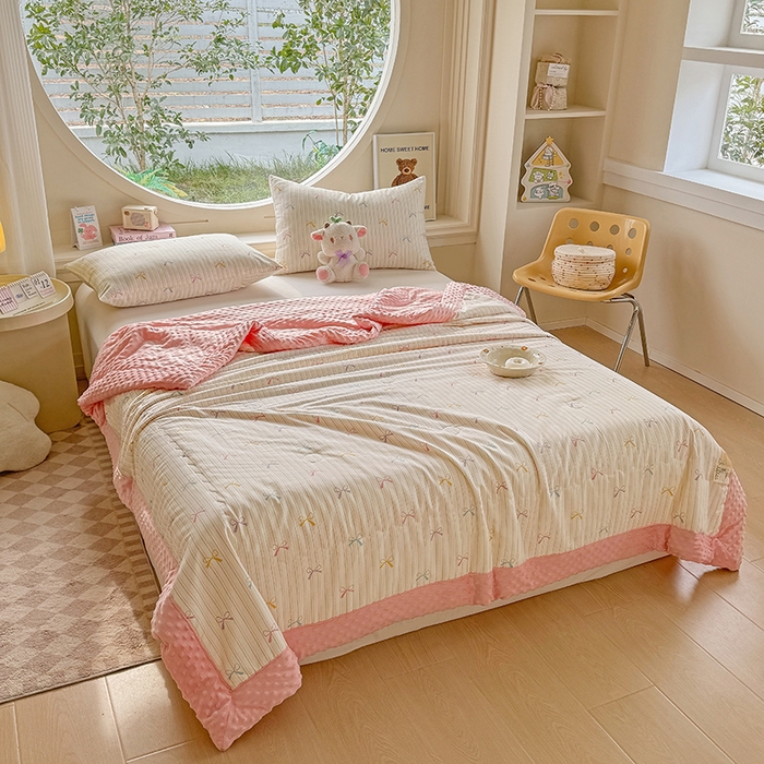 91家纺网 家纺一手货源 找家纺 梦依依 2025新款40支全棉豆豆被大豆被夏被春秋被子被芯 加微信送买家秀 五彩蝶