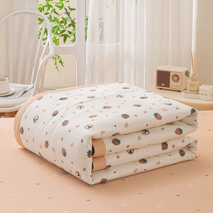 91家纺网 家纺一手货源 找家纺 鑫棉坊 【又降价啦】2025新款全棉A类印花纯棉花夏被可机洗空调被 浪漫甜心