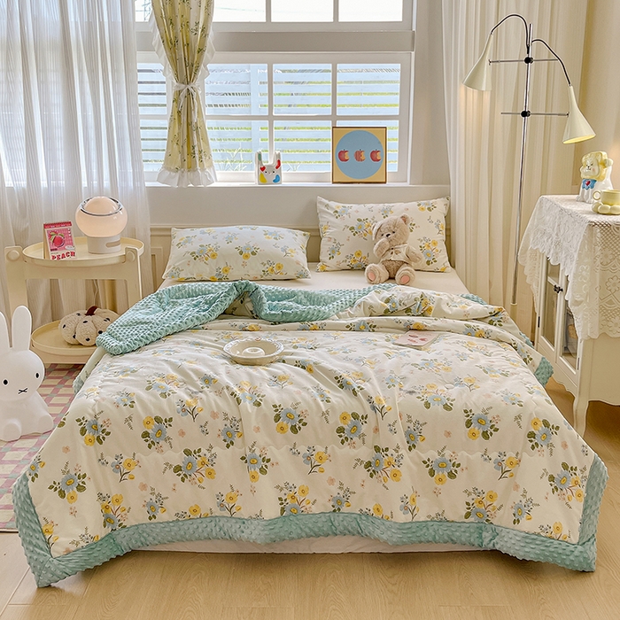 91家纺网 家纺一手货源 找家纺 梦依依 2025新款40支全棉豆豆被大豆被夏被春秋被子被芯 加微信送买家秀 冷露金桂