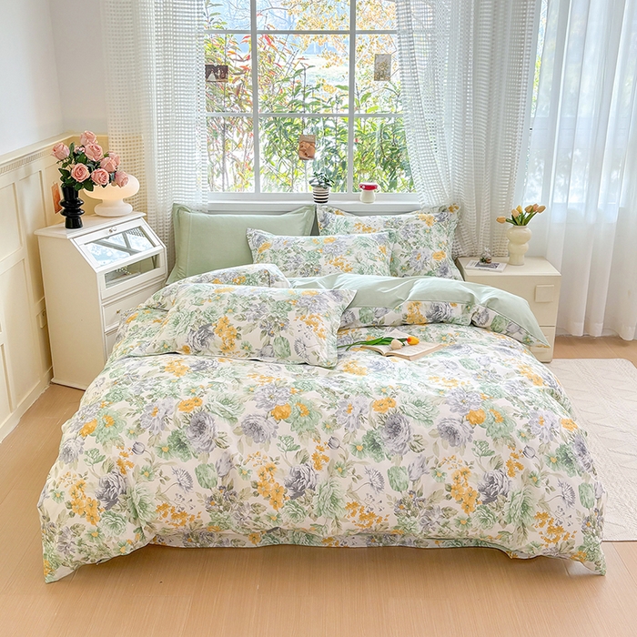 91家纺网 家纺一手货源 找家纺 元元被芯 2025新款40支13372全棉印花全棉四件套 亦语