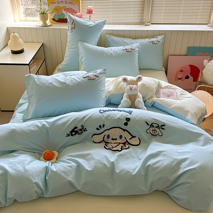 金爱家 2025新款全棉毛巾绣四件套 毛巾绣-开心玉桂狗