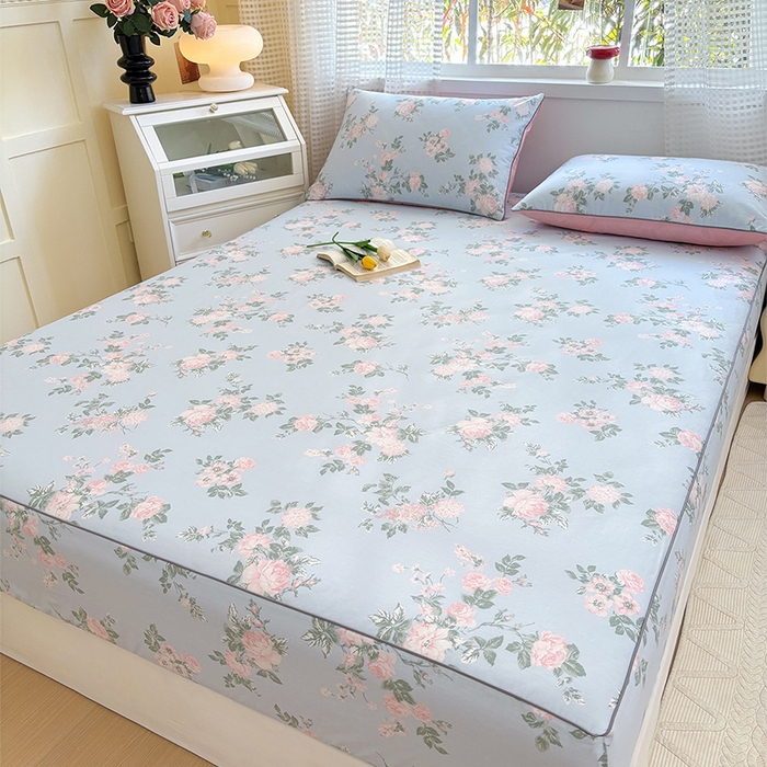 91家纺网 家纺一手货源 找家纺 元元被芯 2025新款40支13372全棉印花全棉隐藏式夹棉床笠 初妤