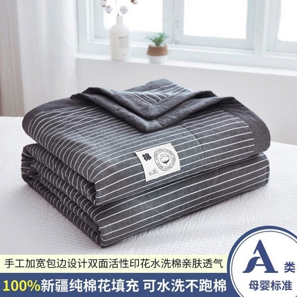 91家纺网 家纺一手货源 找家纺 鑫棉坊 2025新款A类印花水洗棉棉花夏凉被 碳耀