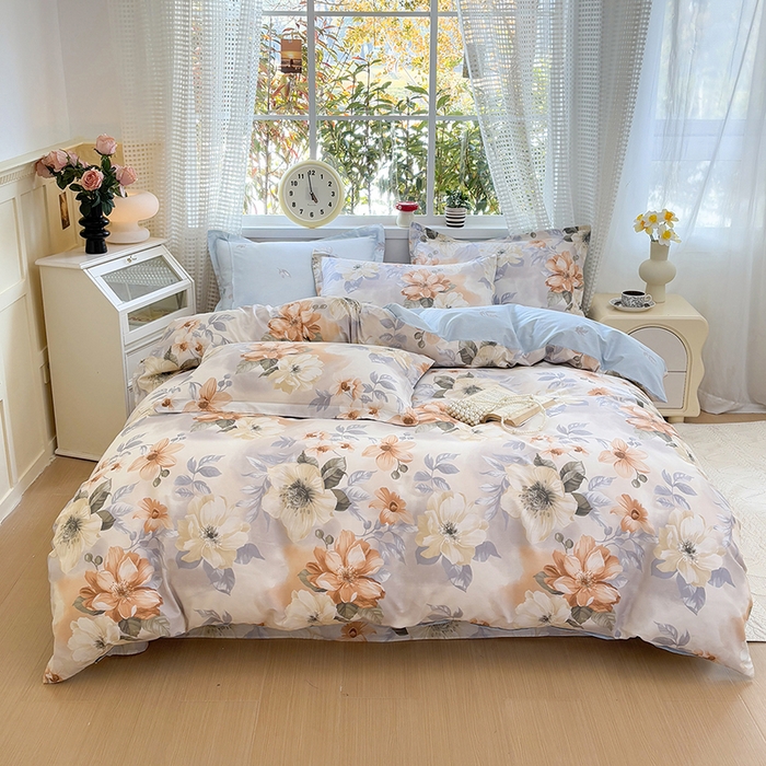 91家纺网 家纺一手货源 找家纺 元元被芯 2025新款40支13372全棉印花全棉三件套 梦湘