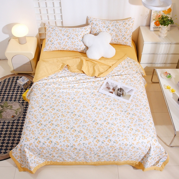 91家纺网 家纺一手货源 找家纺 鑫棉坊 2025新款A类全棉印花大豆纤维空调被大豆被 春风拂面