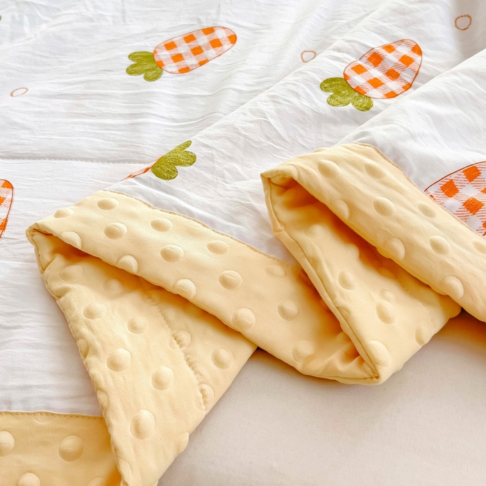 91家纺网 家纺一手货源 找家纺 鑫棉坊 2025新款A类水洗棉豆豆双层纱棉花夏凉被 萝卜兔