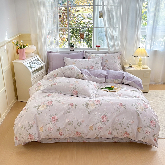 91家纺网 家纺一手货源 找家纺 元元被芯 2025新款40支13372全棉印花全棉四件套 悦影