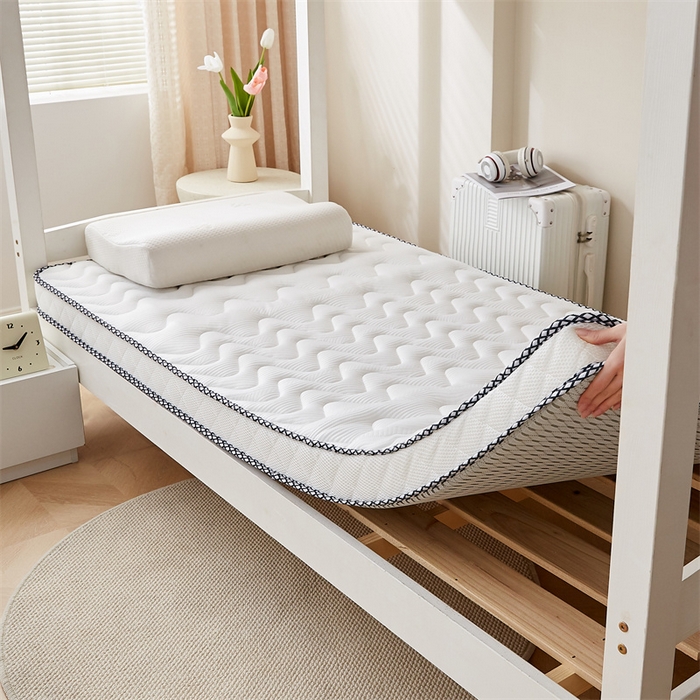 91家纺网 家纺一手货源 找家纺 艺博床垫 2025新款25D学生立体海绵床垫终版 曲线白