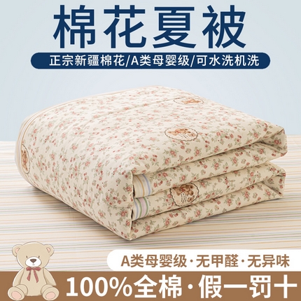 91家纺网 家纺一手货源 找家纺 （总）鑫棉坊 【又降价啦】2025新款全棉A类印花纯棉花夏被可机洗空调被