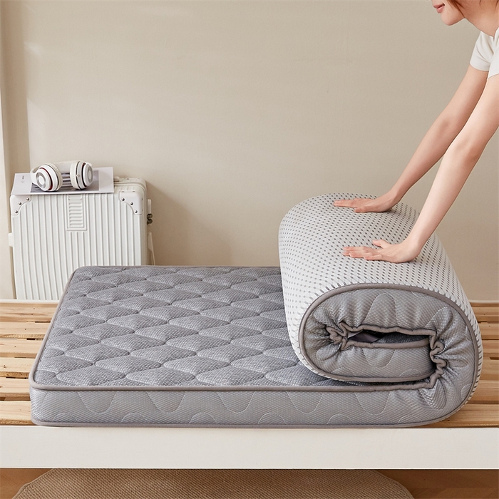 91家纺网 家纺一手货源 找家纺 艺博床垫 2025新款25D学生立体海绵床垫终版 格子灰