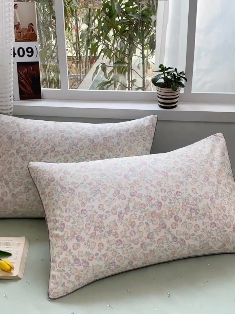 91家纺网 家纺一手货源 找家纺 元元被芯 2025新款40支13372全棉印花全棉隐藏式夹棉枕套 悠然