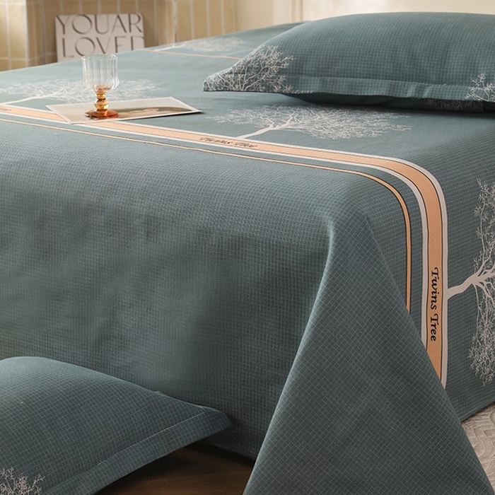 91家纺网 家纺一手货源 找家纺 幸嘉轩2025新款亲肤舒适床单三件套 树影迷离