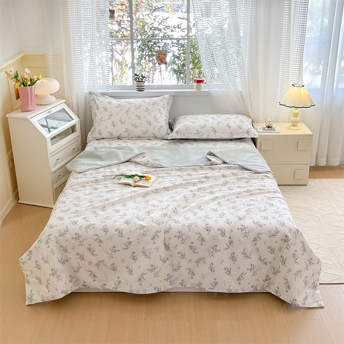 91家纺网 家纺一手货源 找家纺 2025新款40支13372全棉印花夏被 宁静