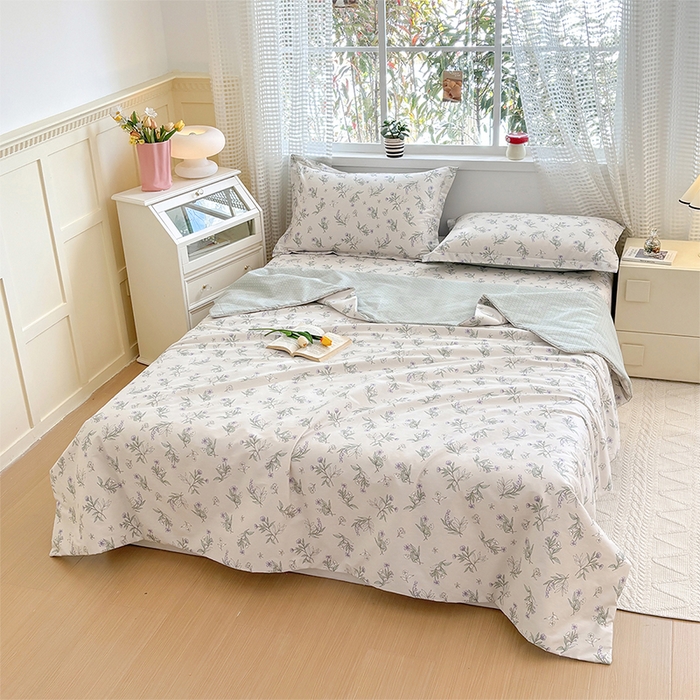 91家纺网 家纺一手货源 找家纺 2025新款40支13372全棉印花夏被 宁静