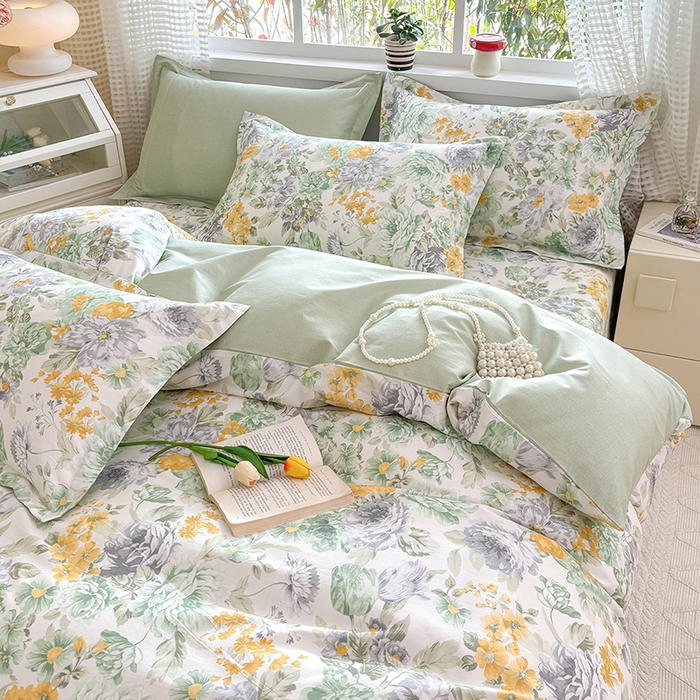 91家纺网 家纺一手货源 找家纺 元元被芯 2025新款40支13372全棉印花全棉四件套 亦语