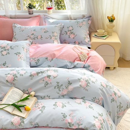 91家纺网 家纺一手货源 找家纺 （总）元元被芯 2025新款40支13372全棉印花全棉被套夹棉四件套