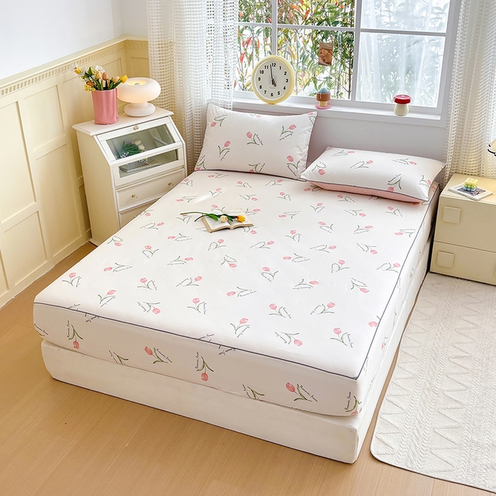 91家纺网 家纺一手货源 找家纺 元元被芯 2025新款40支13372全棉印花全棉隐藏式夹棉床笠 昕动