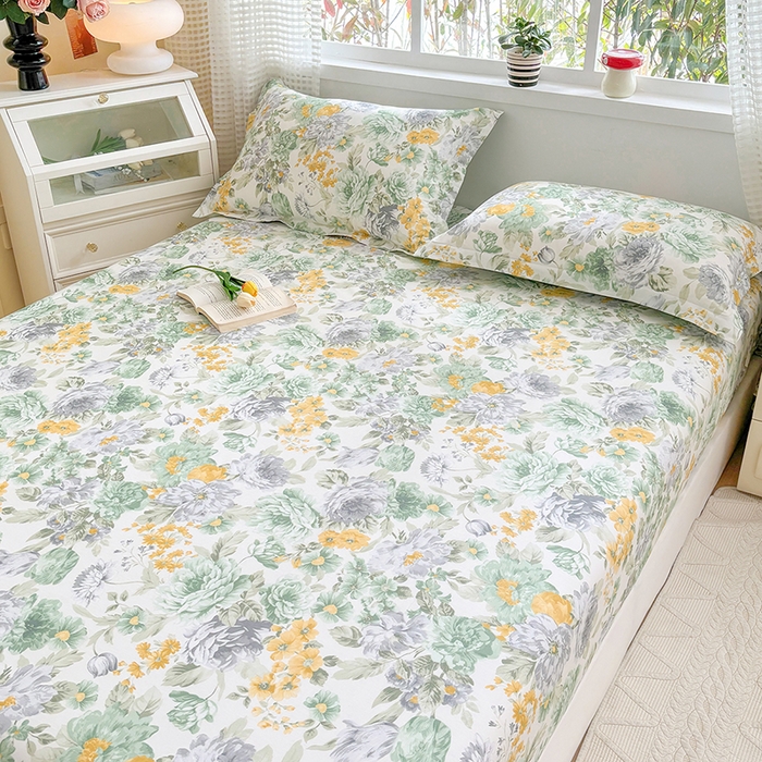 91家纺网 家纺一手货源 找家纺 元元被芯 2025新款40支13372全棉印花全棉床笠 亦语