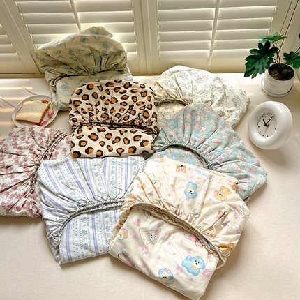 91家纺网 家纺一手货源 找家纺 （总）百寐2025新款全棉13372床笠被套单品枕套三四件套学生组合加大单件-单床笠单床单