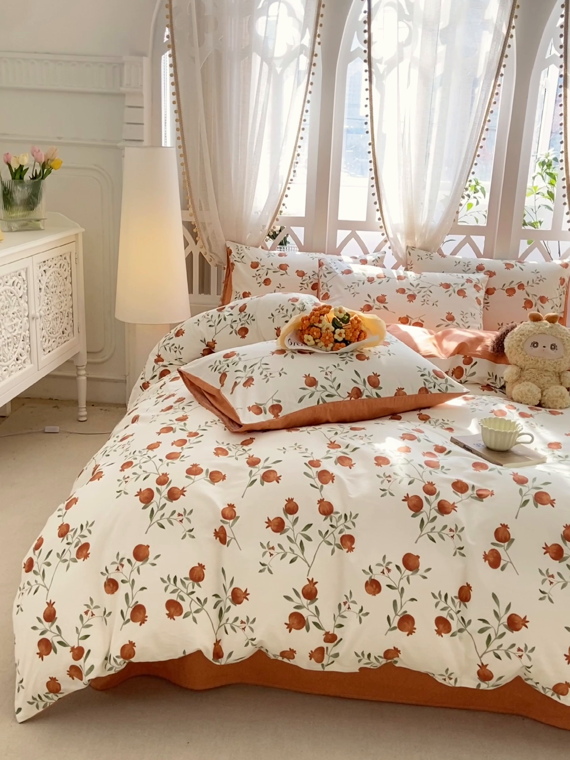 91家纺网 家纺一手货源 找家纺 慕希家纺 2025新款全棉13372印花四件套 红了石榴