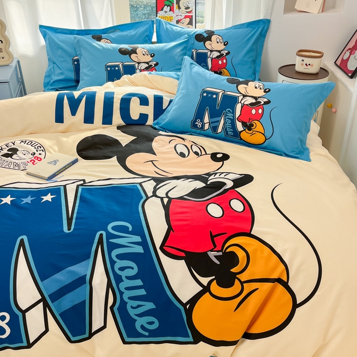 91家纺网 家纺一手货源 找家纺 典曼家纺 2025新款迪士尼大版印花卡通四件套 活力米仔